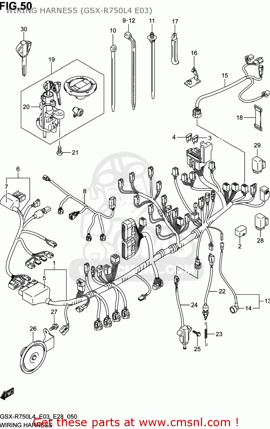 WIRING HARNESS (GSX-R750L4 E03) GSXR750 2014 (L4) USA (E03)
