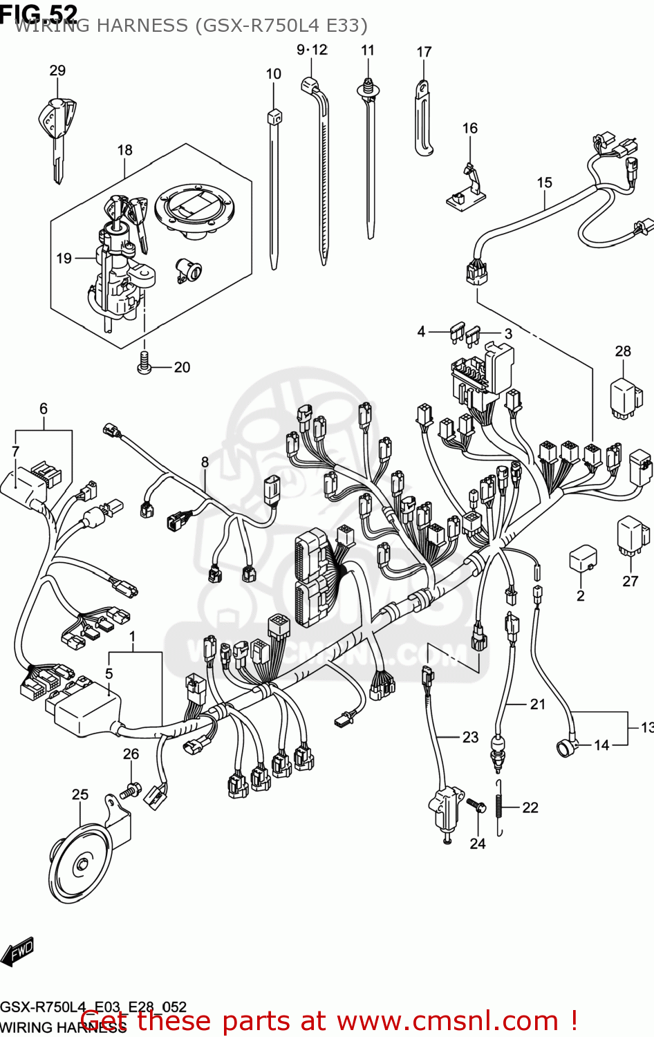 WIRING HARNESS (GSX-R750L4 E33) GSXR750 2014 (L4) USA (E03)