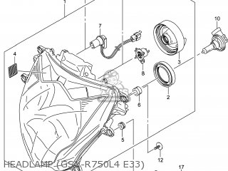 HEADLAMP (GSX-R750L4 E33) - GSXR750 2014 (L4) USA (E03)