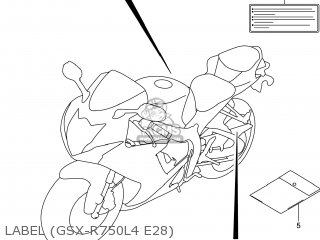 LABEL (GSX-R750L4 E28) - GSXR750 2014 (L4) USA (E03)