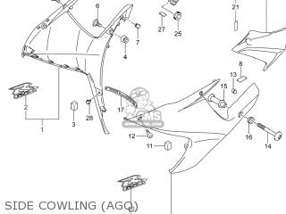 SIDE COWLING (AGQ) - GSXR750 2014 (L4) USA (E03)