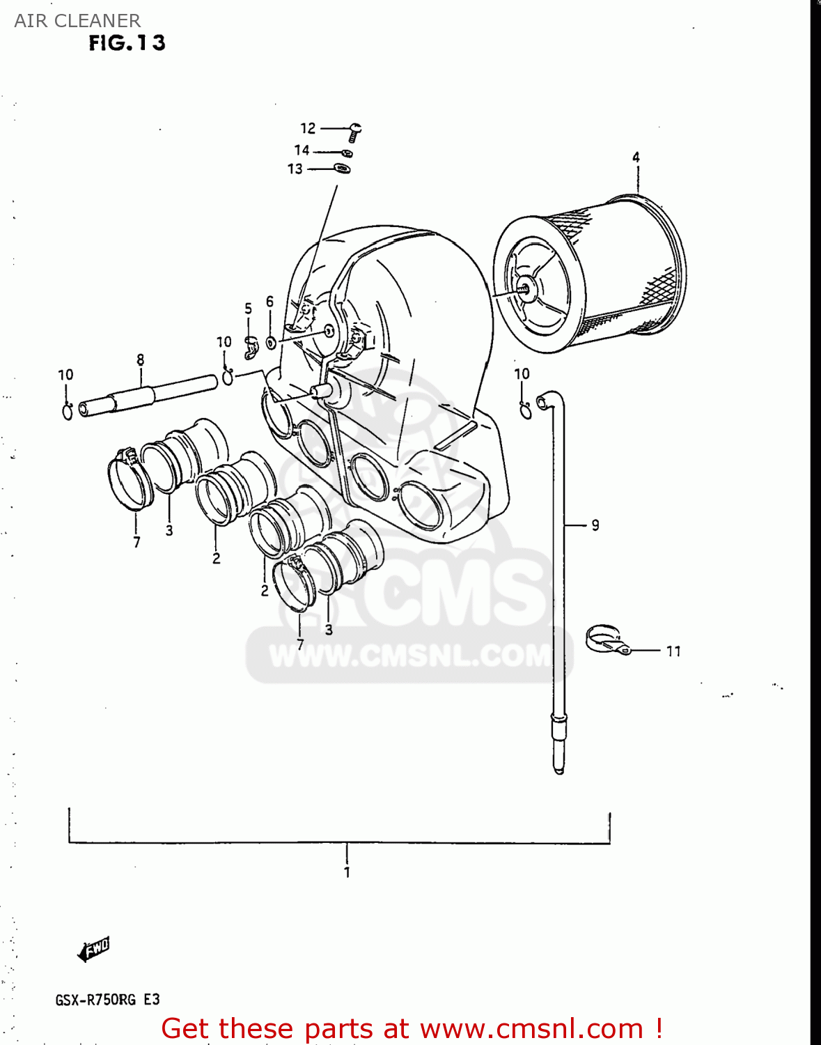 AIR CLEANER GSXR750R 1986 (G) USA (E03)