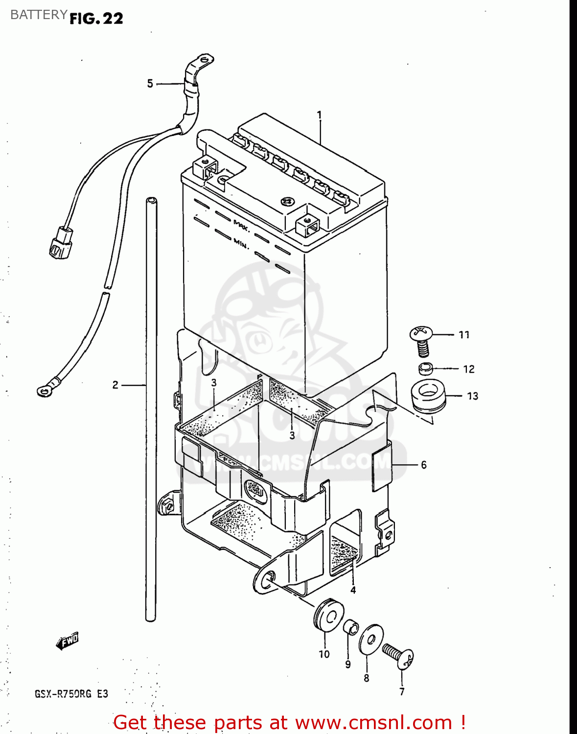 BATTERY GSXR750R 1986 (G) USA (E03)