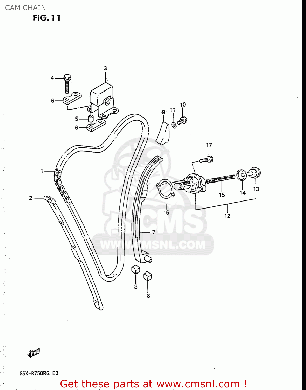 CAM CHAIN GSXR750R 1986 (G) USA (E03)