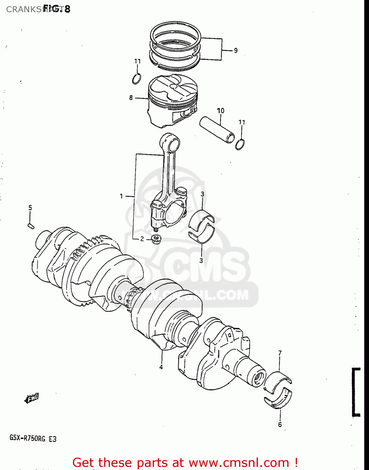 CRANKSHAFT GSXR750R 1986 (G) USA (E03)