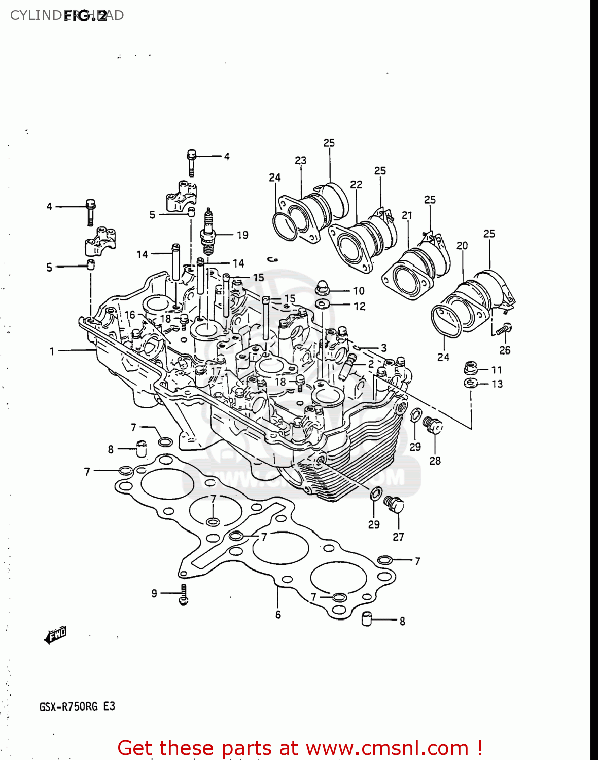 CYLINDER HEAD GSXR750R 1986 (G) USA (E03)
