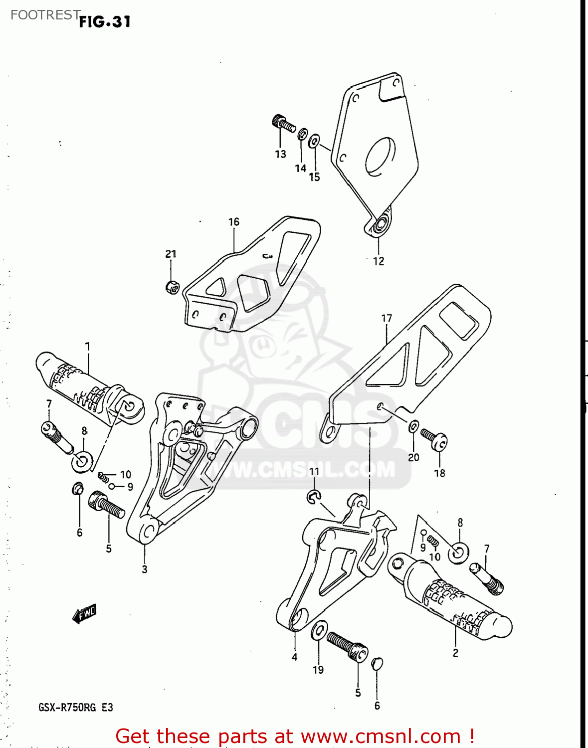 FOOTREST GSXR750R 1986 (G) USA (E03)