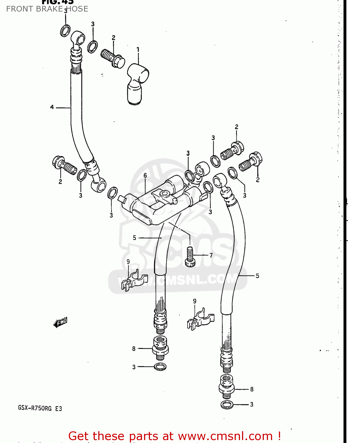 FRONT BRAKE HOSE GSXR750R 1986 (G) USA (E03)