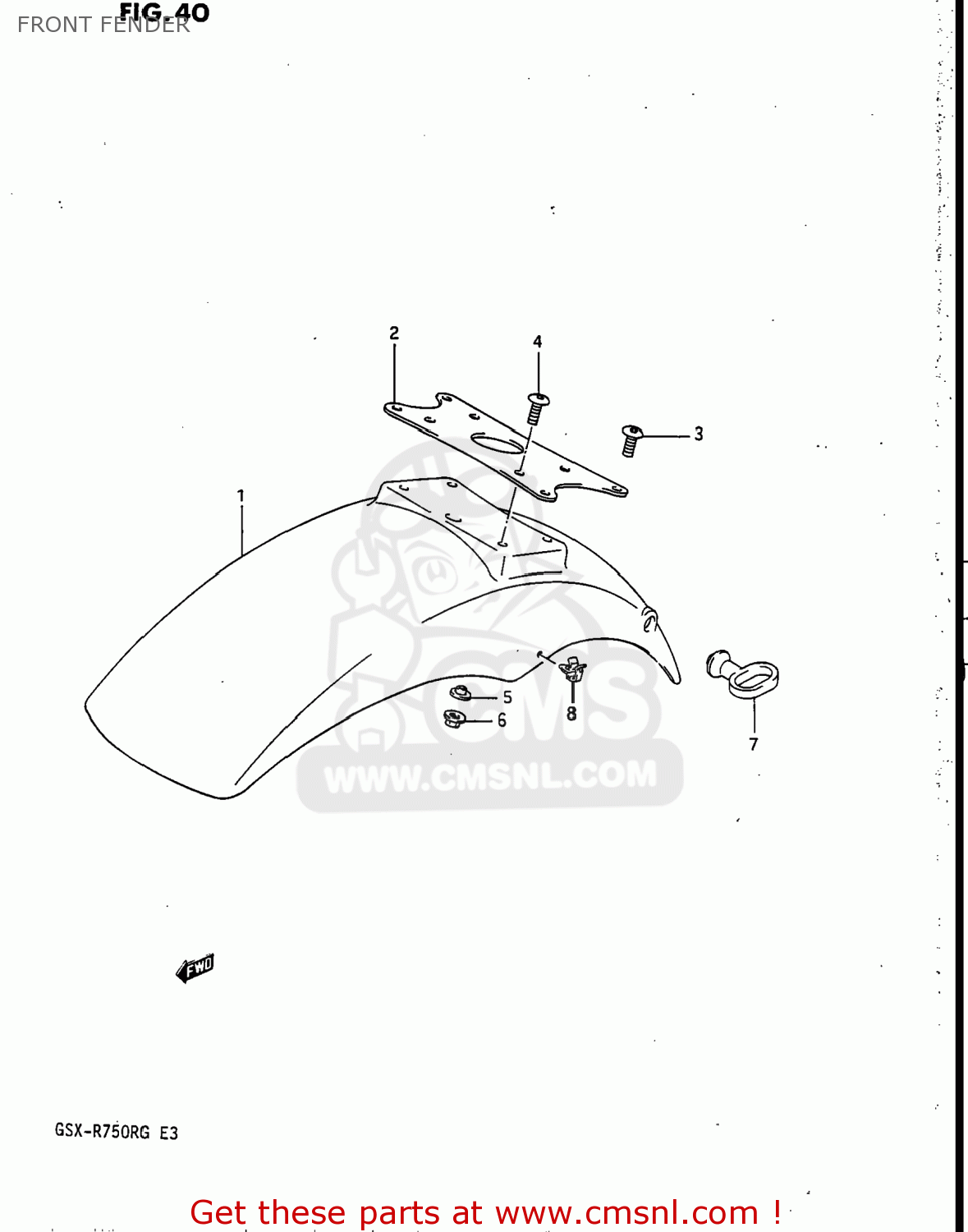 FRONT FENDER GSXR750R 1986 (G) USA (E03)