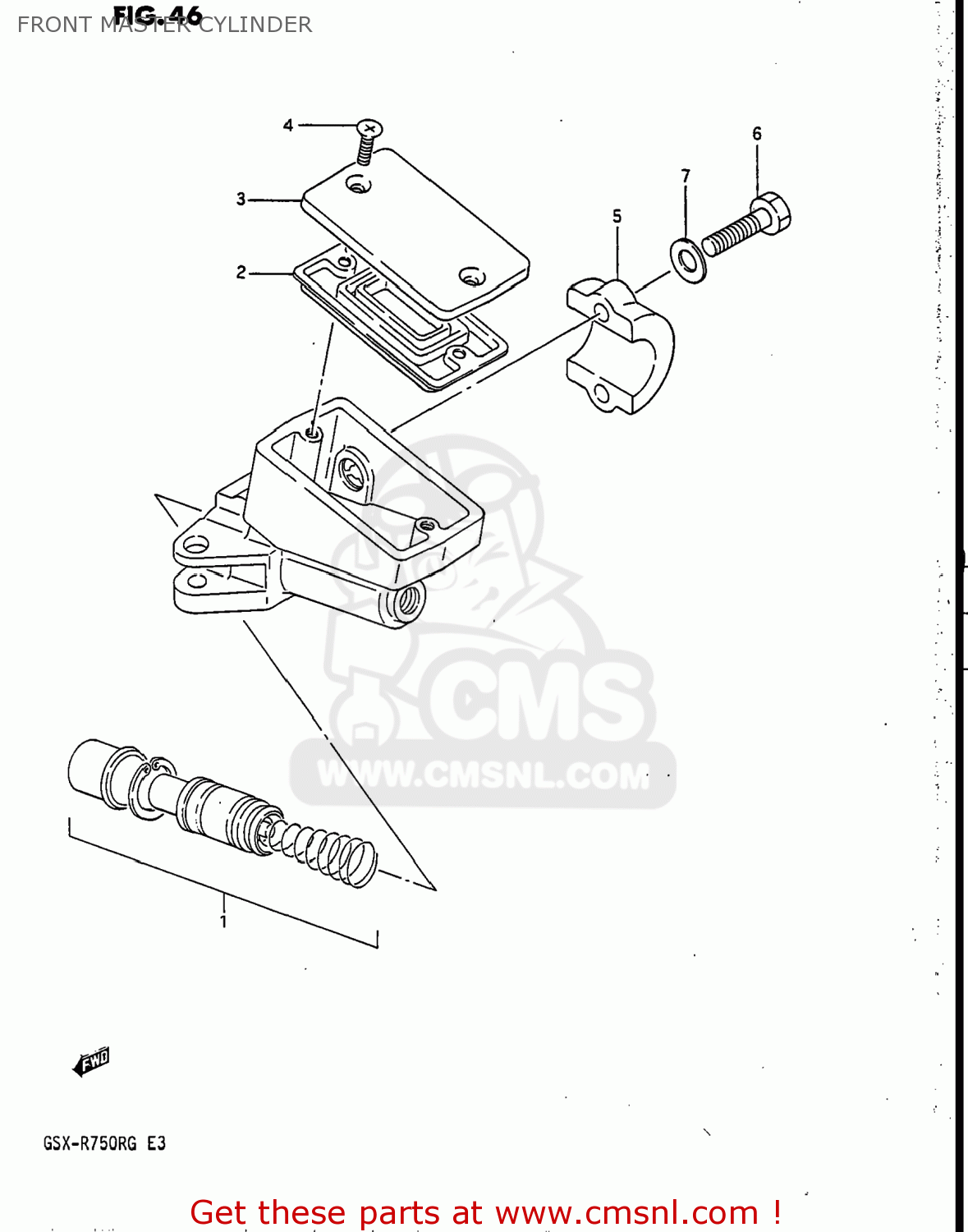 FRONT MASTER CYLINDER GSXR750R 1986 (G) USA (E03)