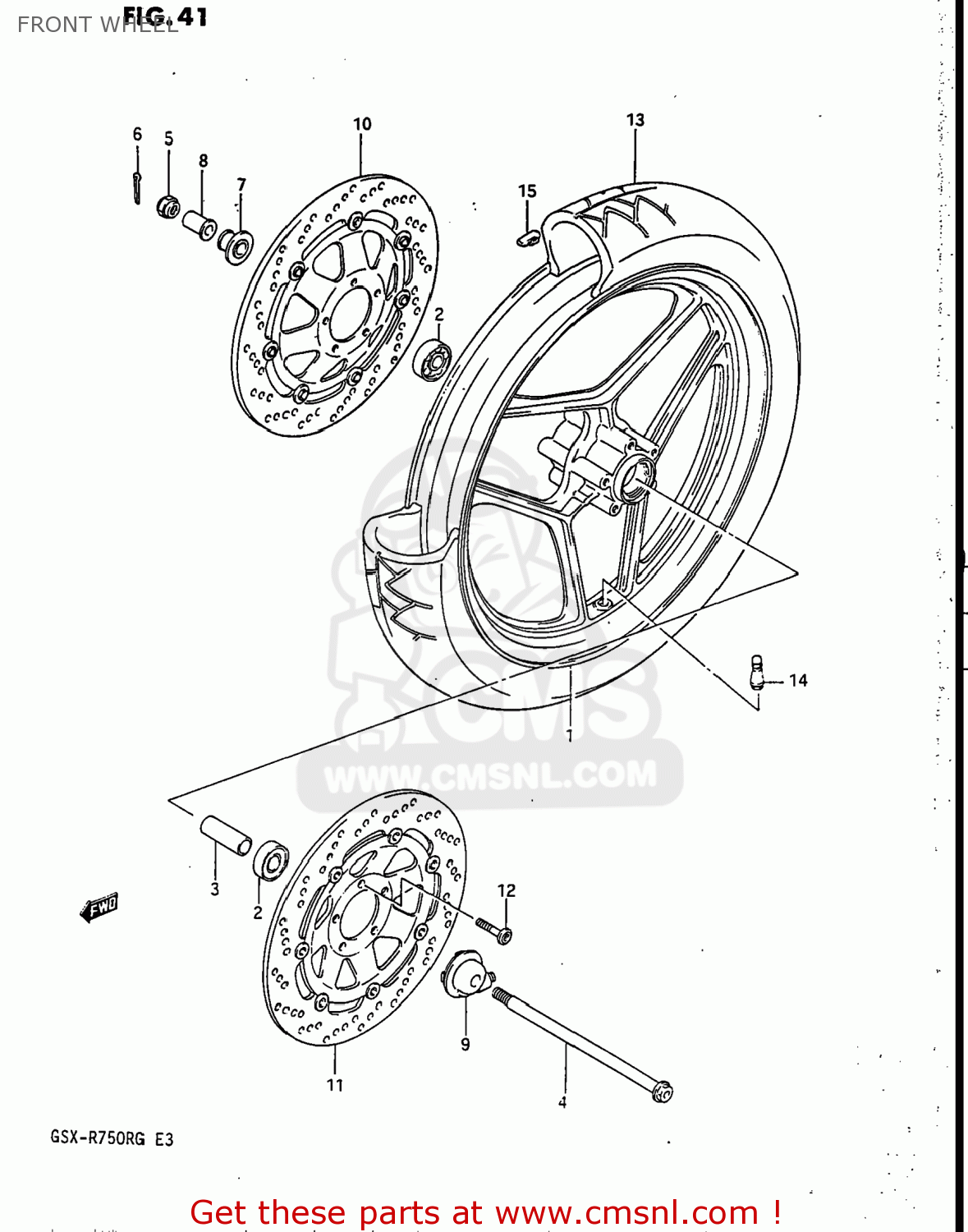 FRONT WHEEL GSXR750R 1986 (G) USA (E03)