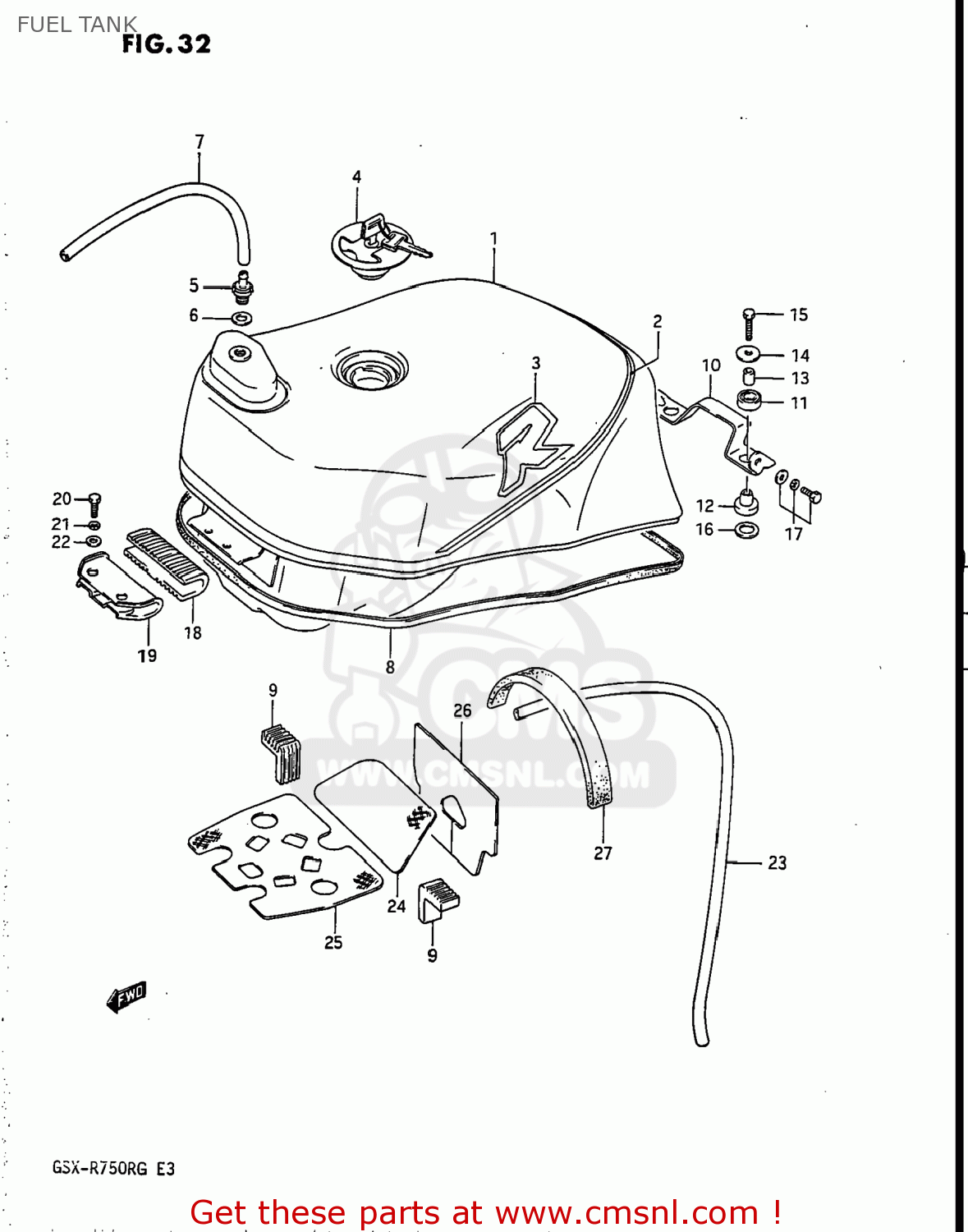 FUEL TANK GSXR750R 1986 (G) USA (E03)