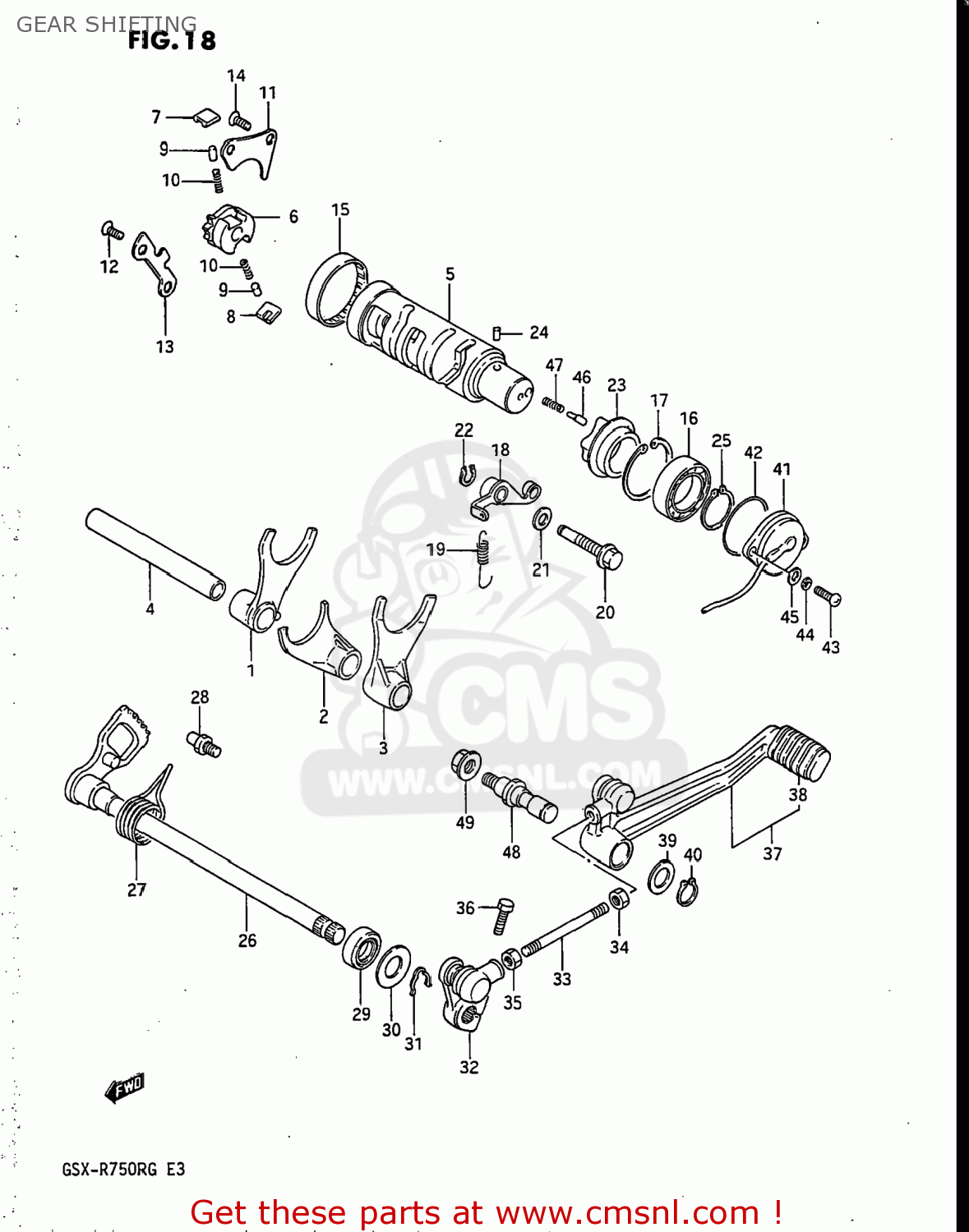 GEAR SHIFTING GSXR750R 1986 (G) USA (E03)