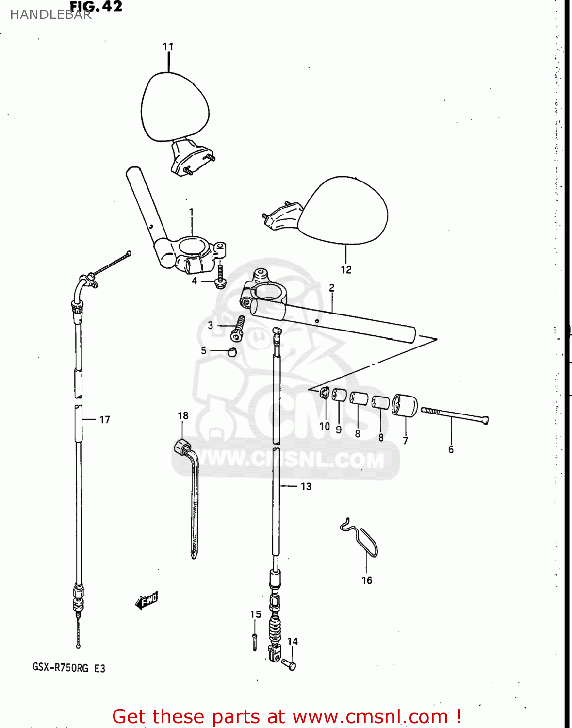 HANDLEBAR GSXR750R 1986 (G) USA (E03)