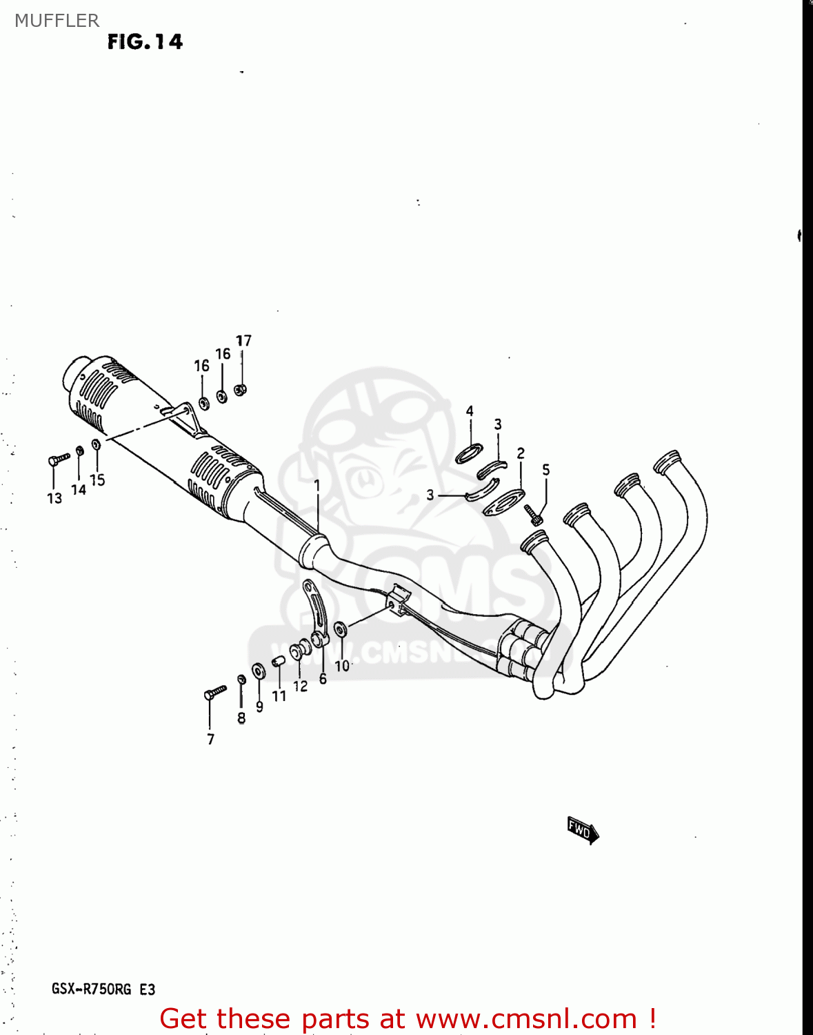 MUFFLER GSXR750R 1986 (G) USA (E03)