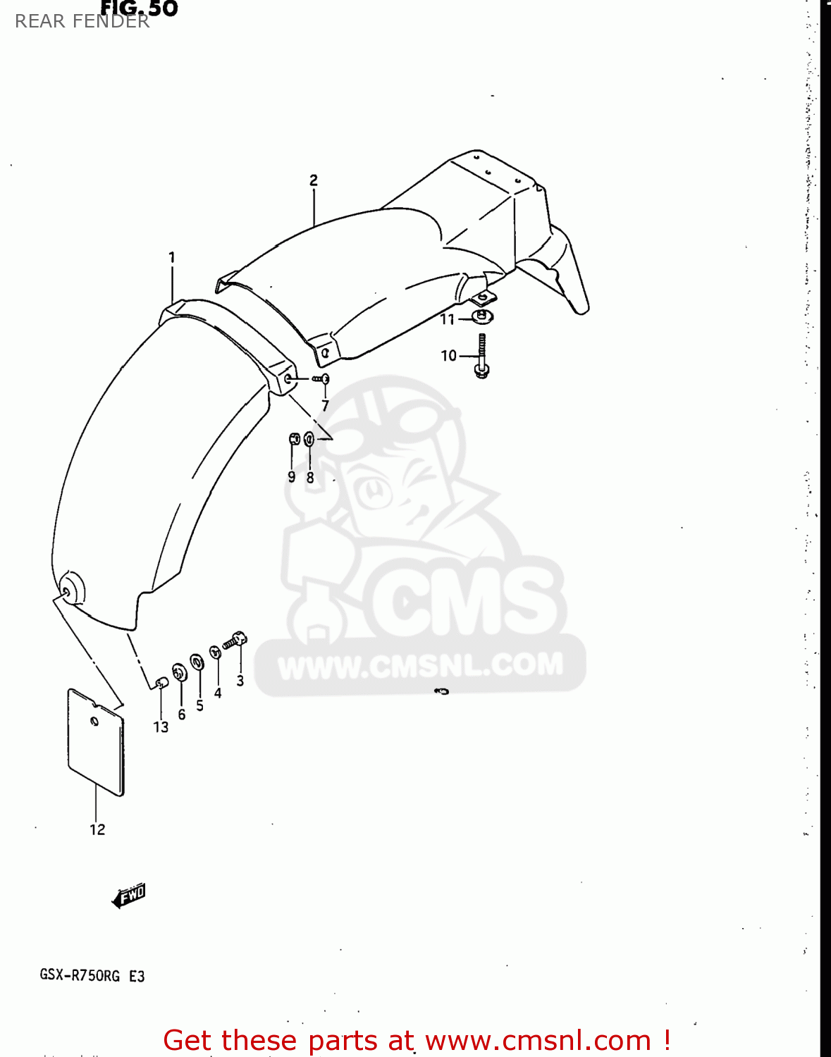 REAR FENDER GSXR750R 1986 (G) USA (E03)
