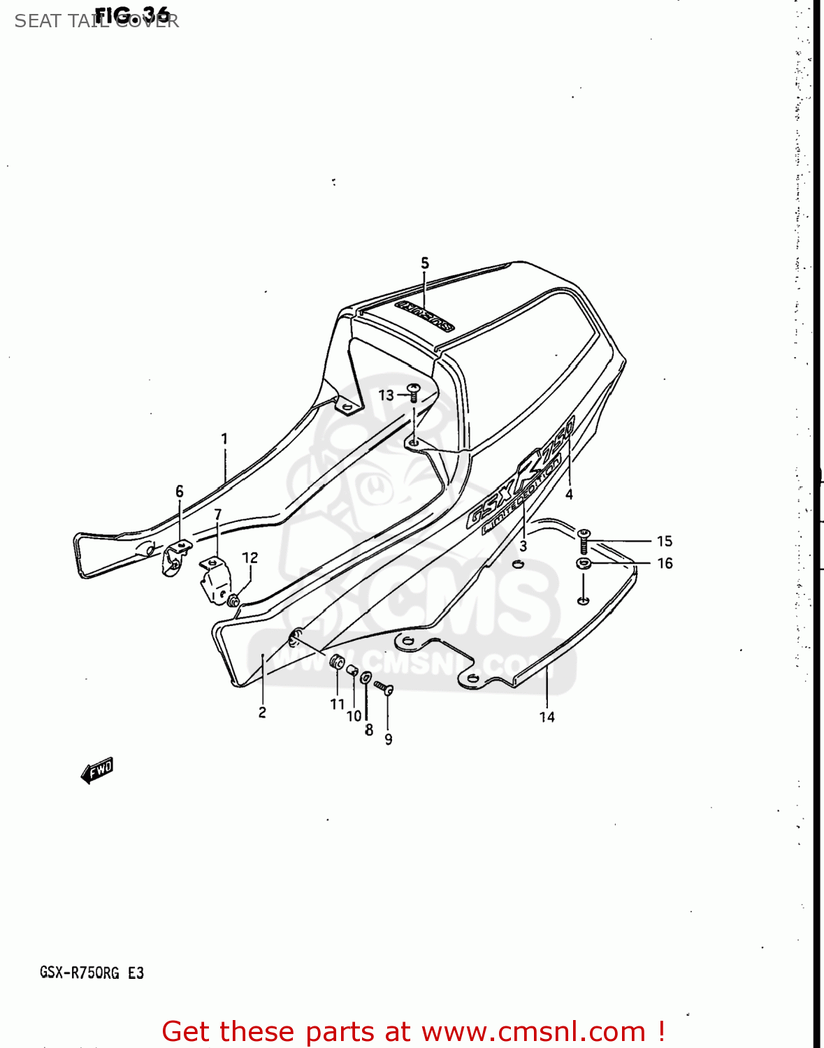 SEAT TAIL COVER GSXR750R 1986 (G) USA (E03)