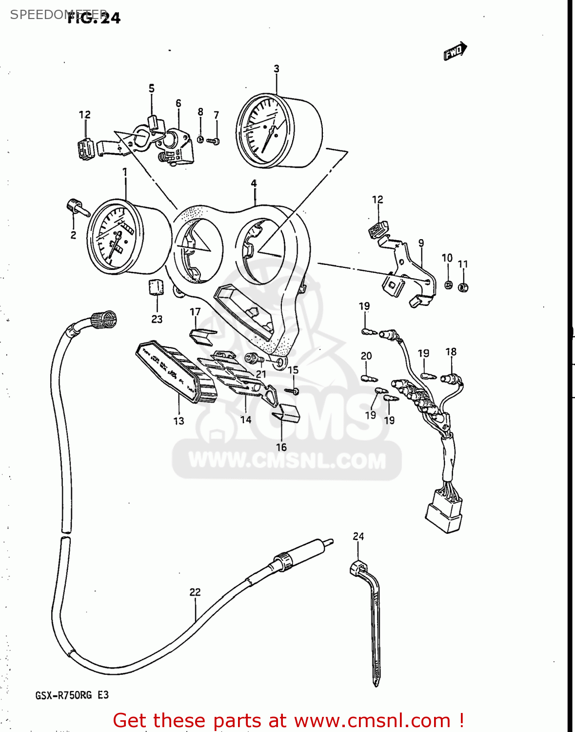 SPEEDOMETER GSXR750R 1986 (G) USA (E03)