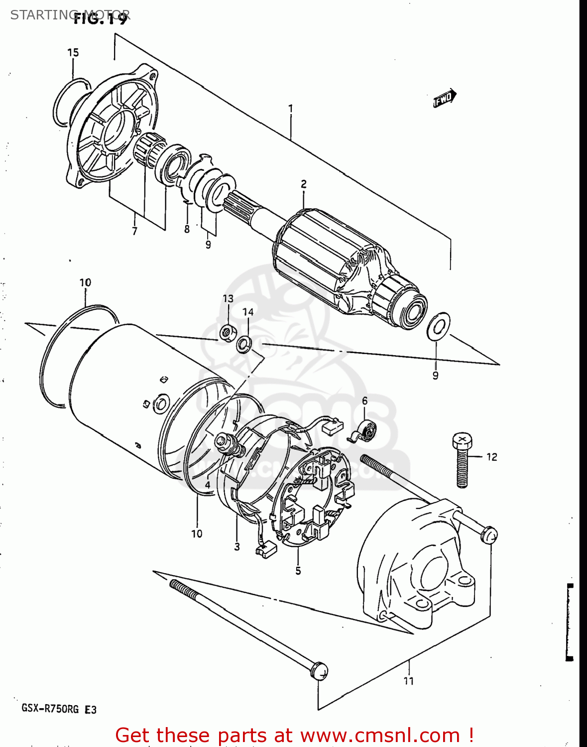 STARTING MOTOR GSXR750R 1986 (G) USA (E03)