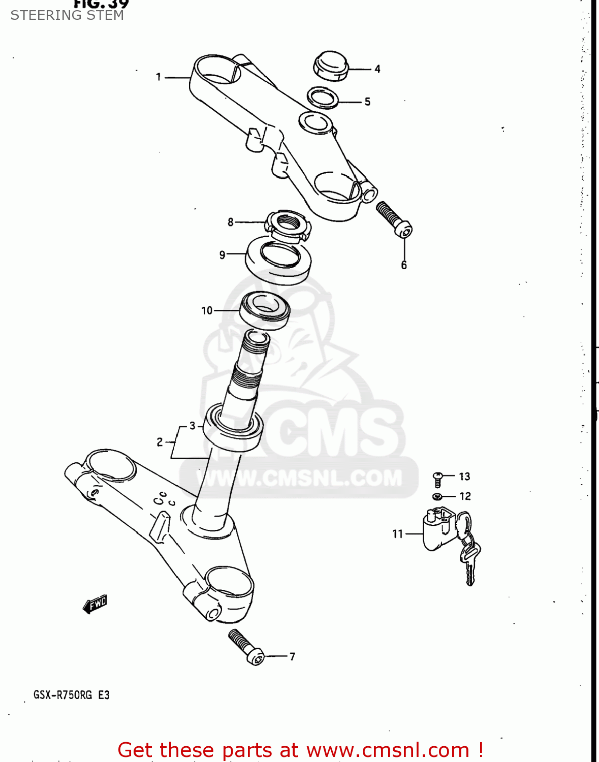 STEERING STEM GSXR750R 1986 (G) USA (E03)