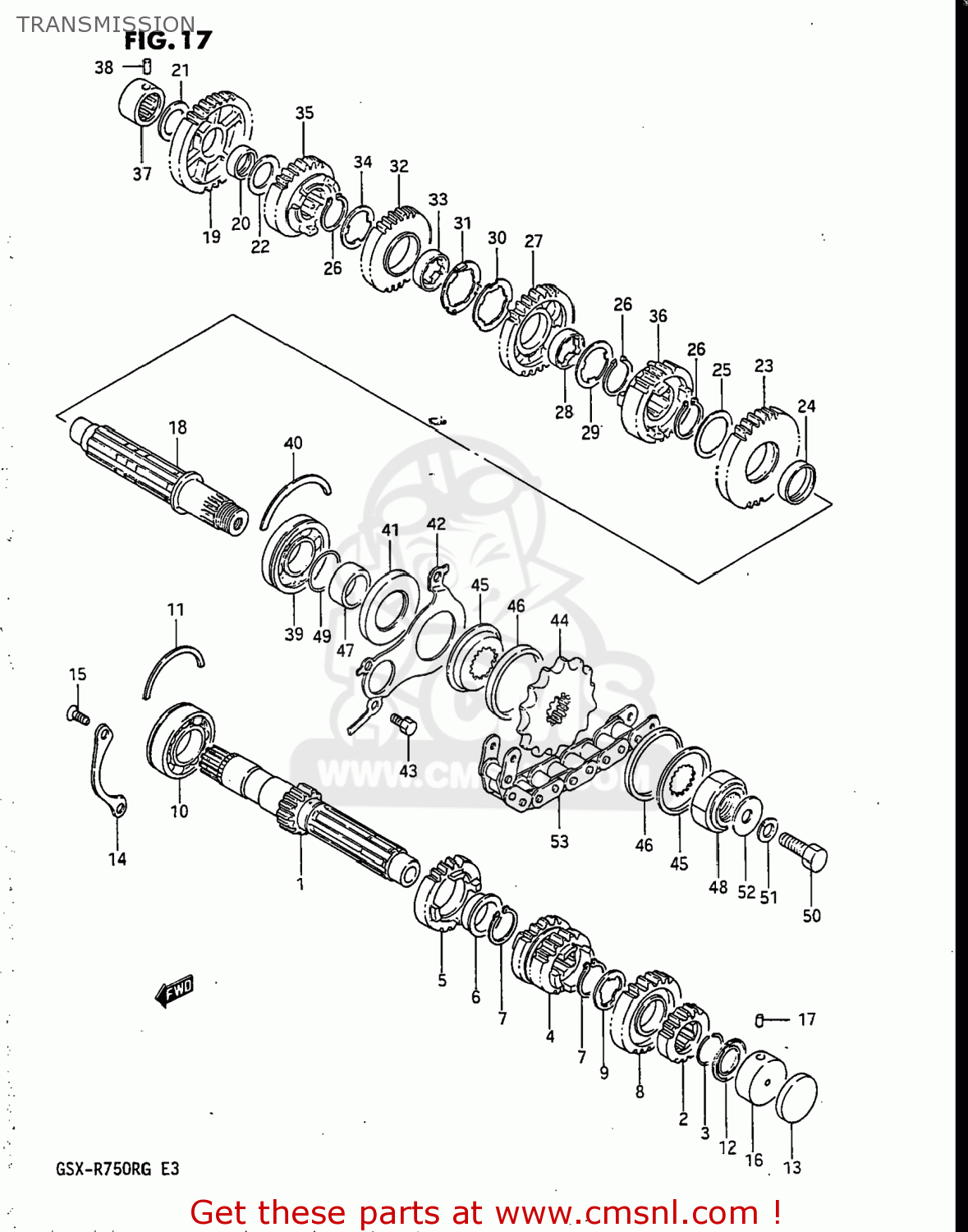 TRANSMISSION GSXR750R 1986 (G) USA (E03)