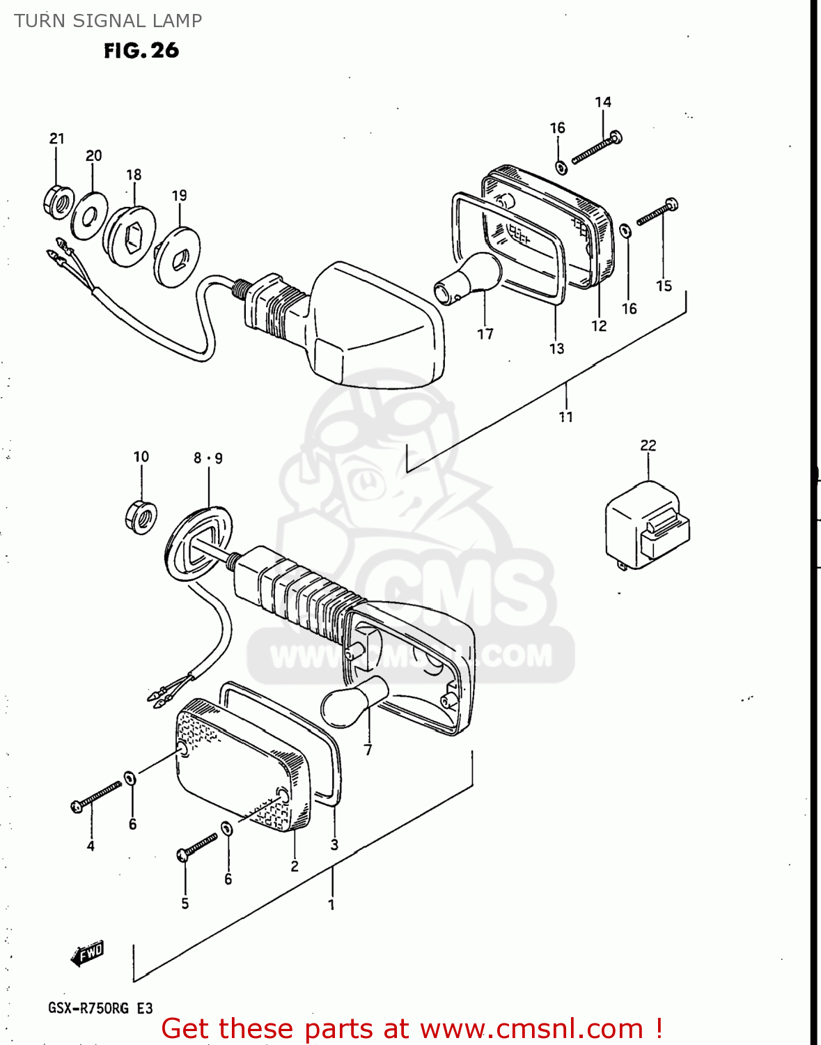TURN SIGNAL LAMP GSXR750R 1986 (G) USA (E03)