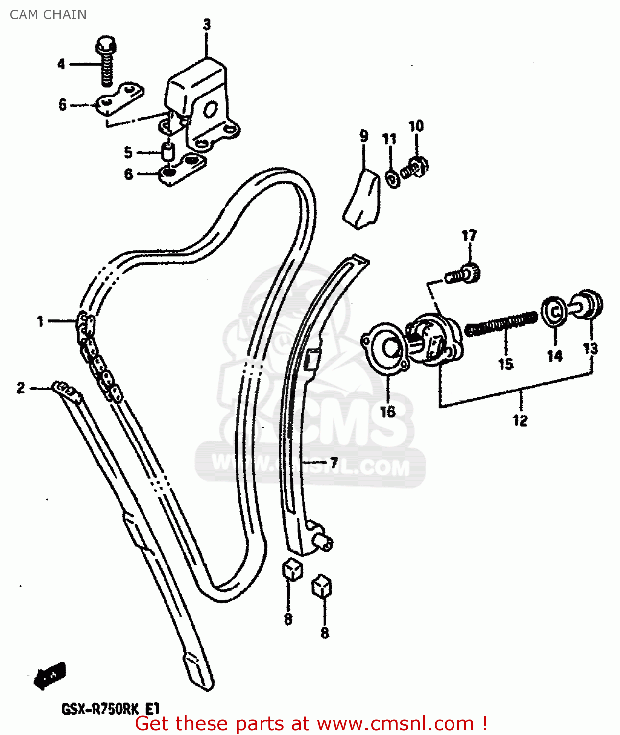 CAM CHAIN GSXR750R 1989 (K) (E01 E02 E04 E22)