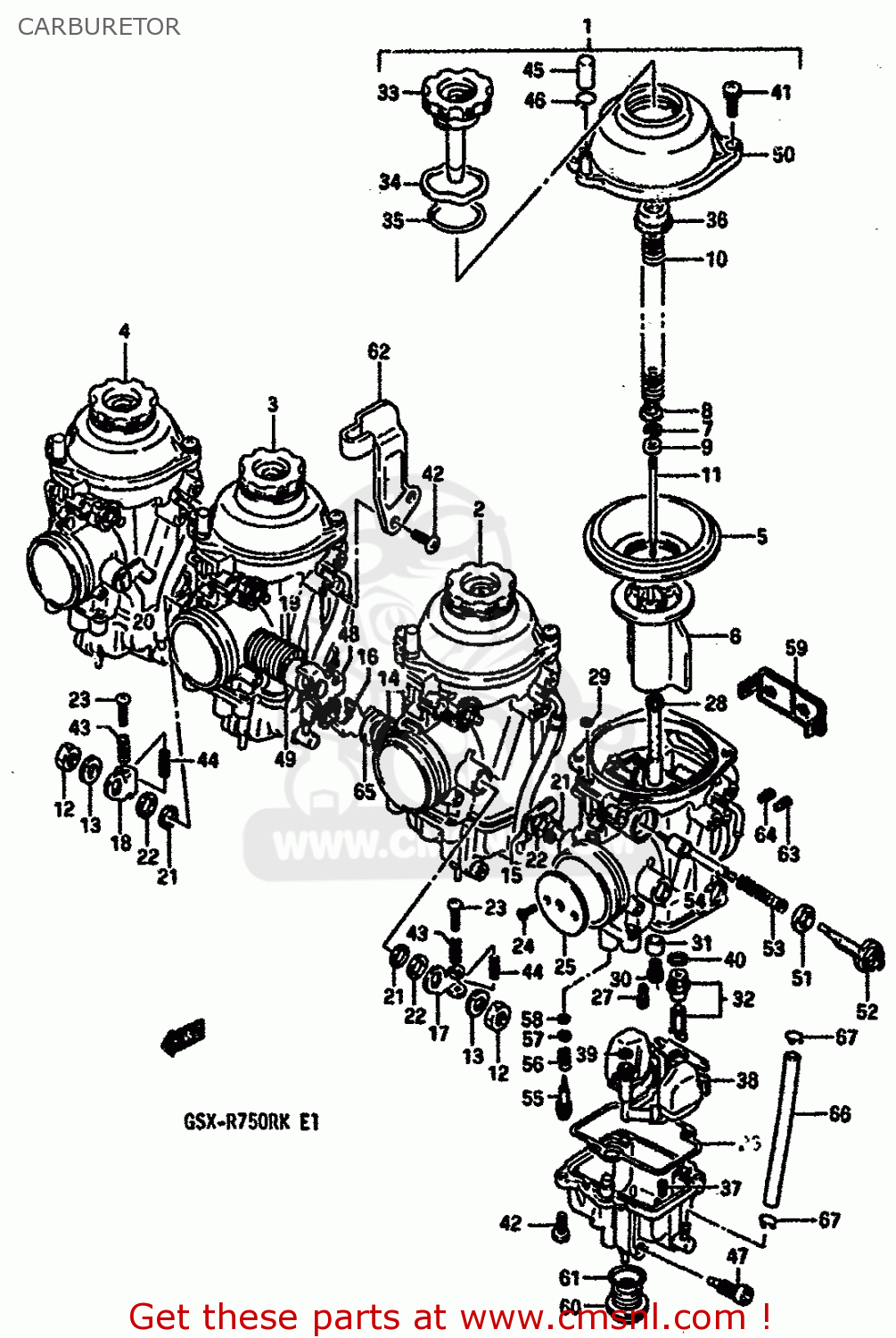 CARBURETOR GSXR750R 1989 (K) (E01 E02 E04 E22)