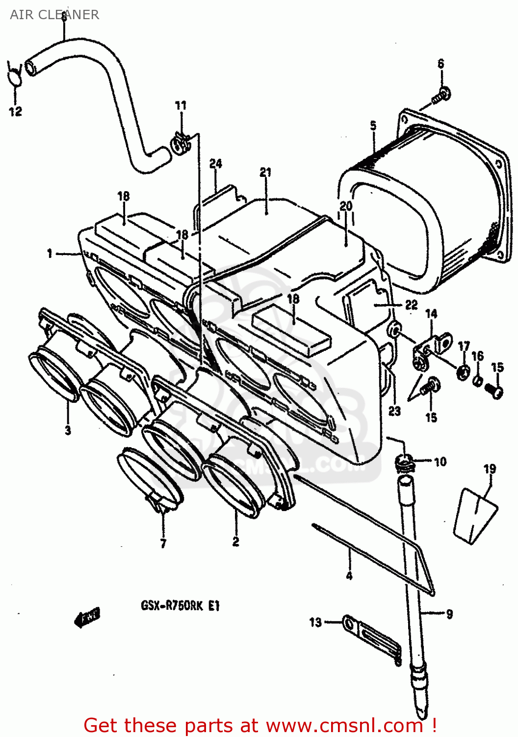 AIR CLEANER GSXR750R 1989 (K) (E01 E02 E04 E22)
