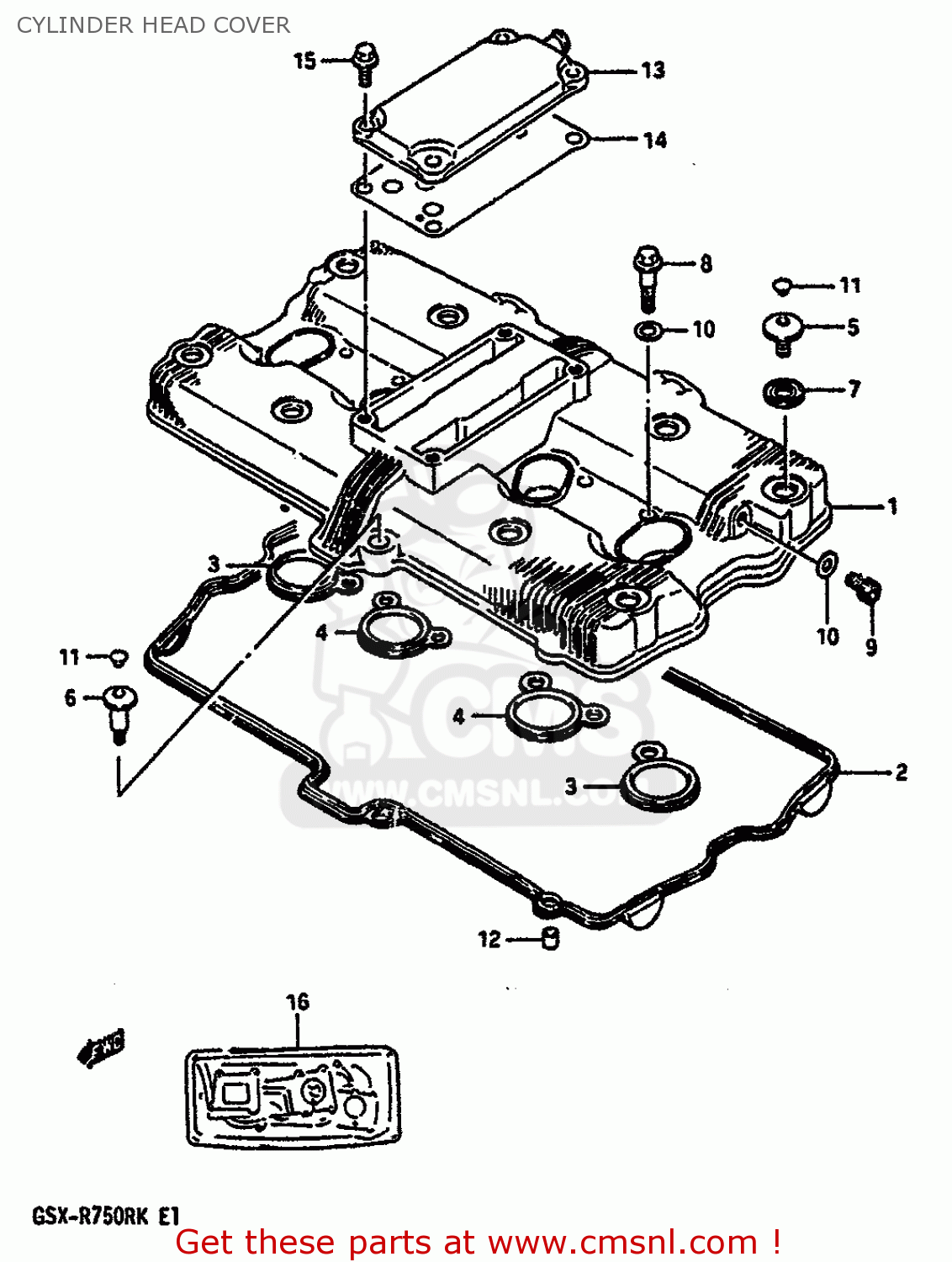CYLINDER HEAD COVER GSXR750R 1989 (K) (E01 E02 E04 E22)