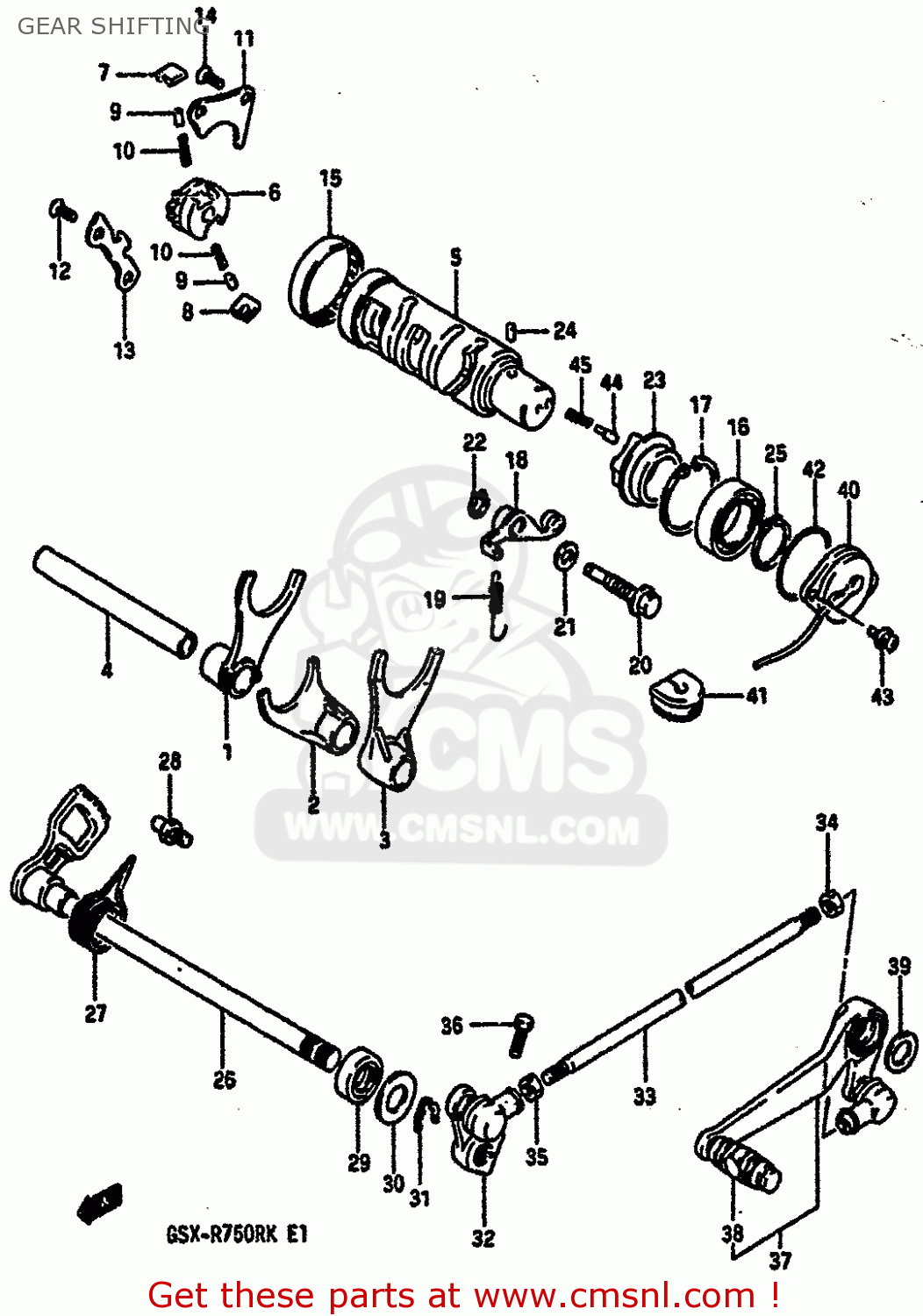 GEAR SHIFTING GSXR750R 1989 (K) (E01 E02 E04 E22)
