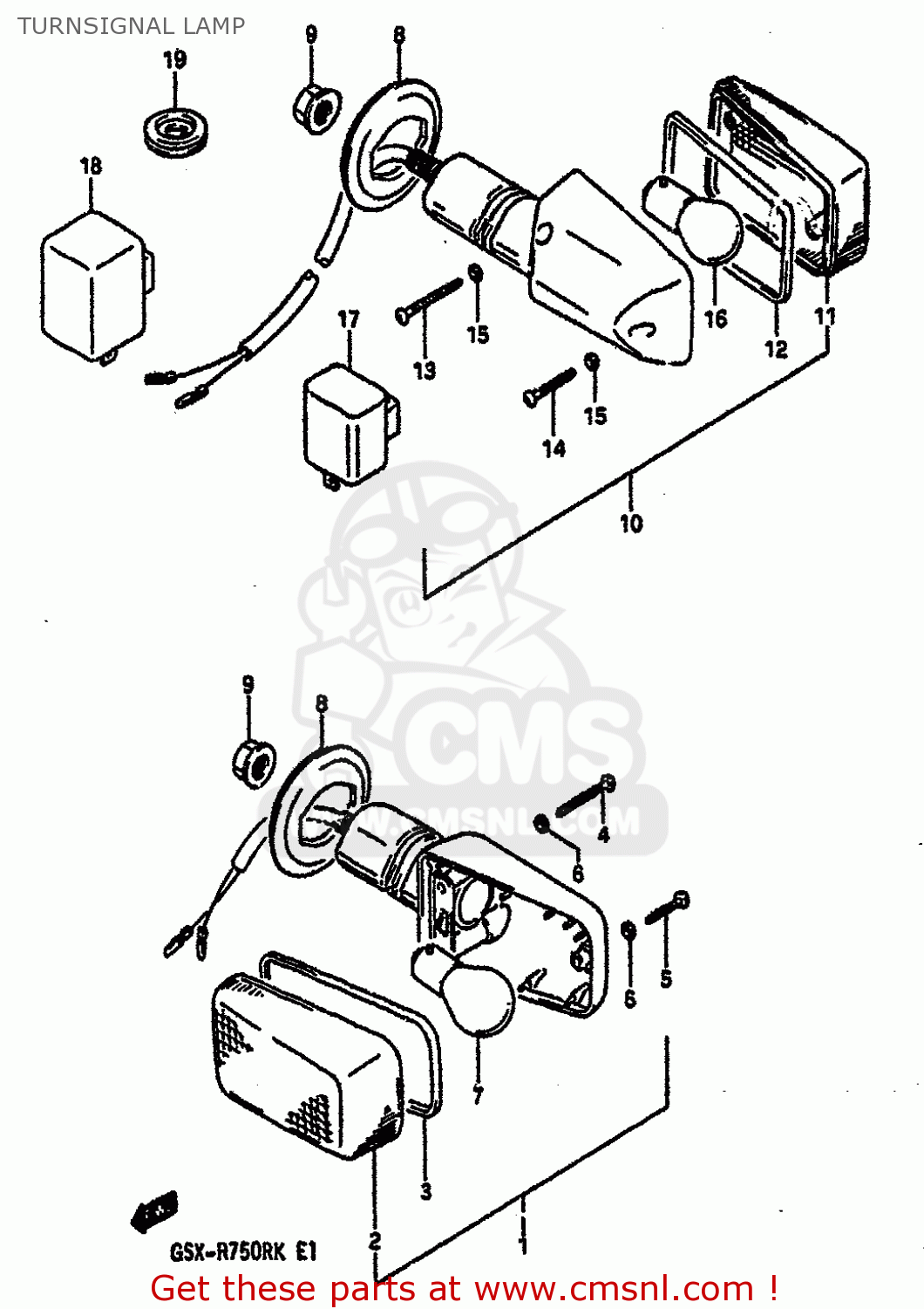 TURNSIGNAL LAMP GSXR750R 1989 (K) (E01 E02 E04 E22)