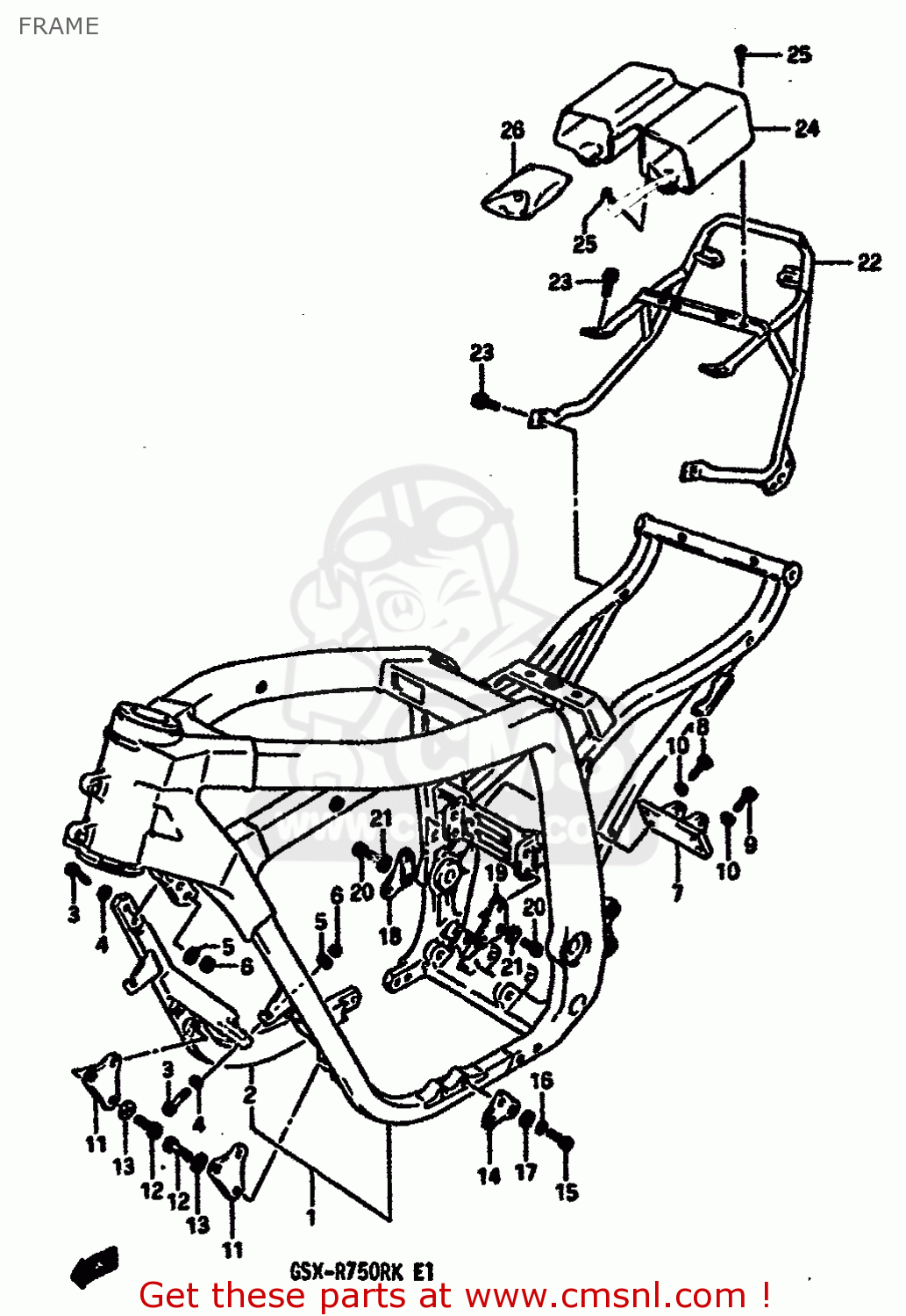FRAME GSXR750R 1989 (K) (E01 E02 E04 E22)
