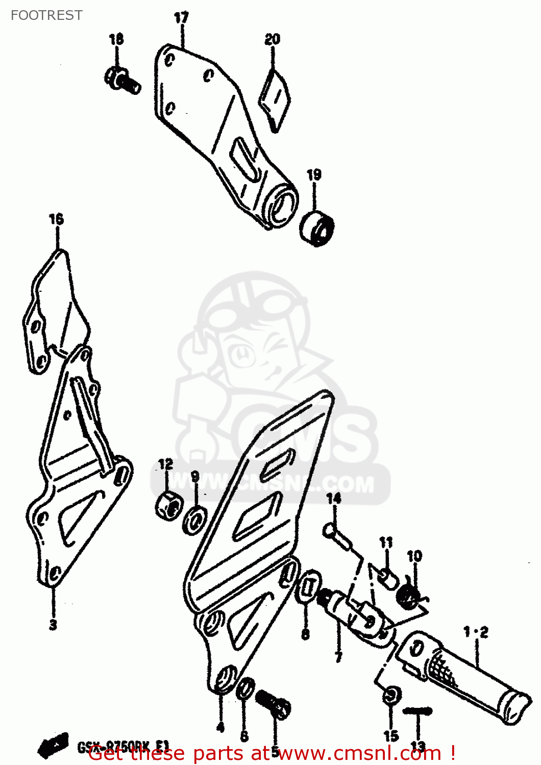 FOOTREST GSXR750R 1989 (K) (E01 E02 E04 E22)