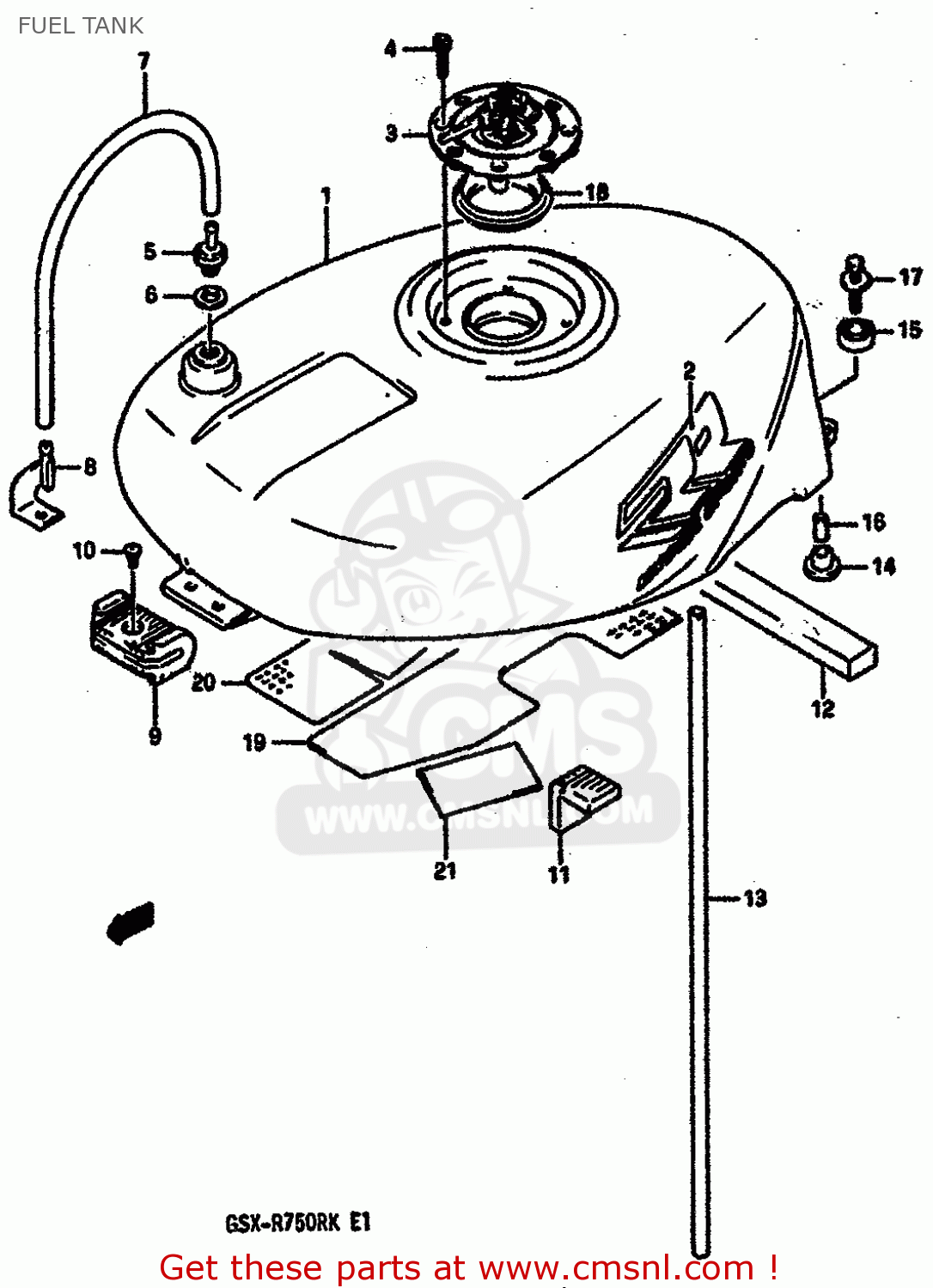 FUEL TANK GSXR750R 1989 (K) (E01 E02 E04 E22)