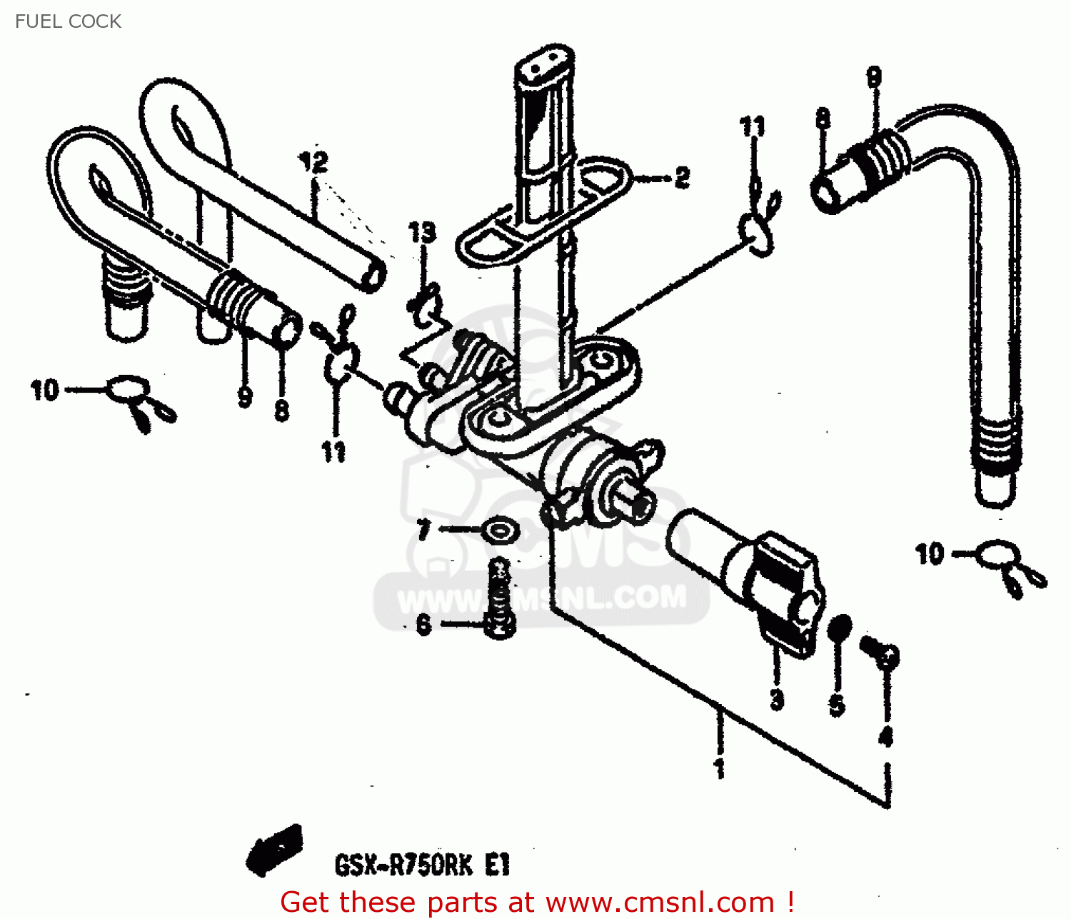 FUEL COCK GSXR750R 1989 (K) (E01 E02 E04 E22)