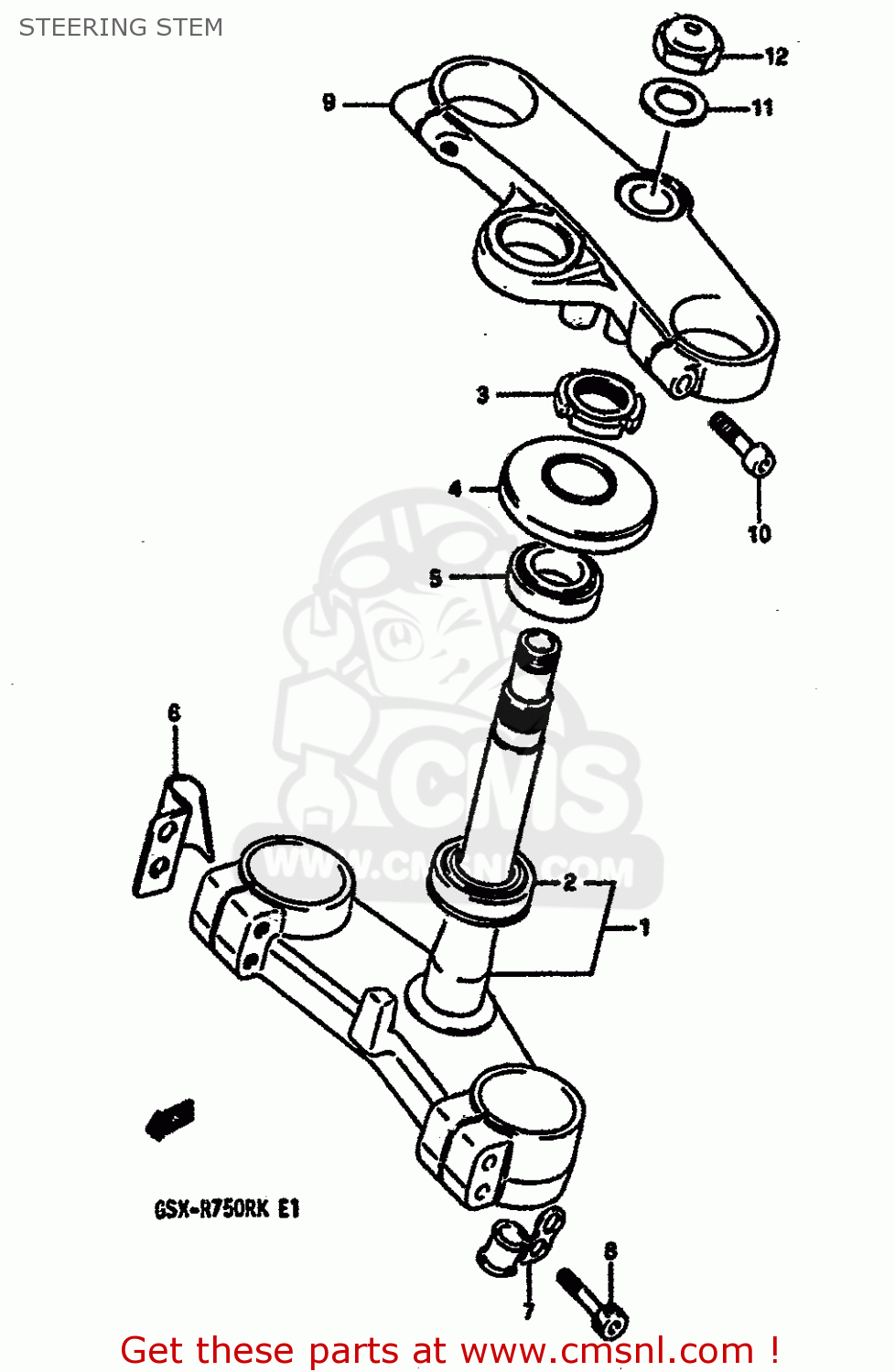 STEERING STEM GSXR750R 1989 (K) (E01 E02 E04 E22)
