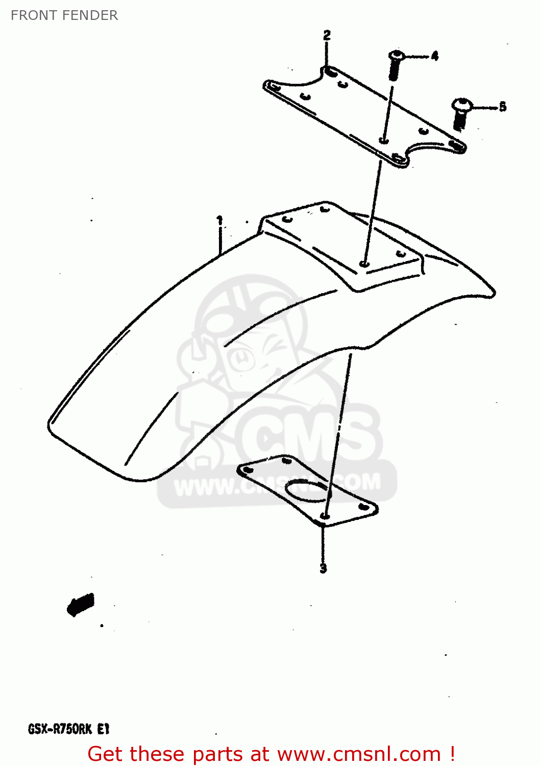 FRONT FENDER GSXR750R 1989 (K) (E01 E02 E04 E22)