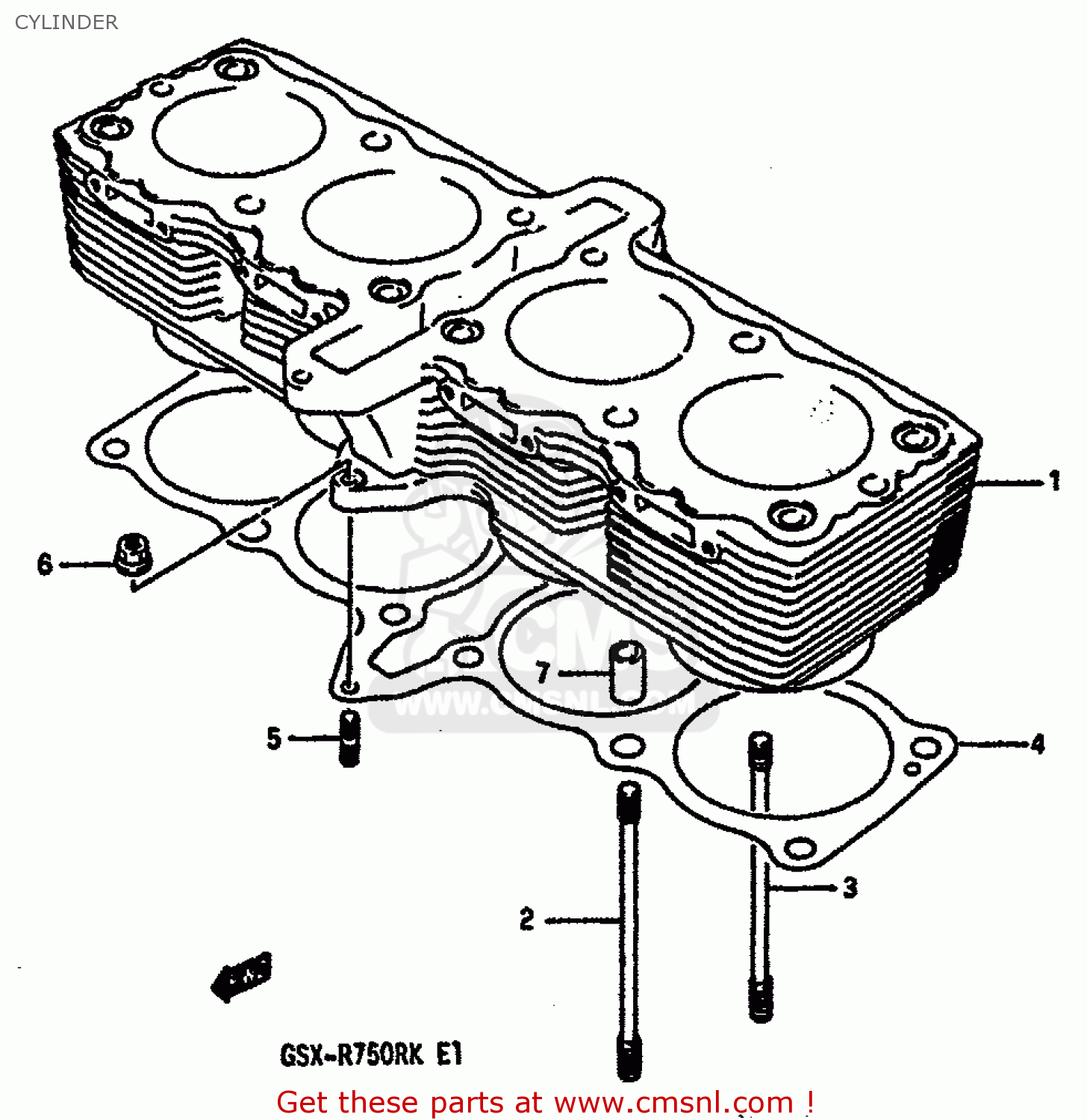 CYLINDER GSXR750R 1989 (K) (E01 E02 E04 E22)