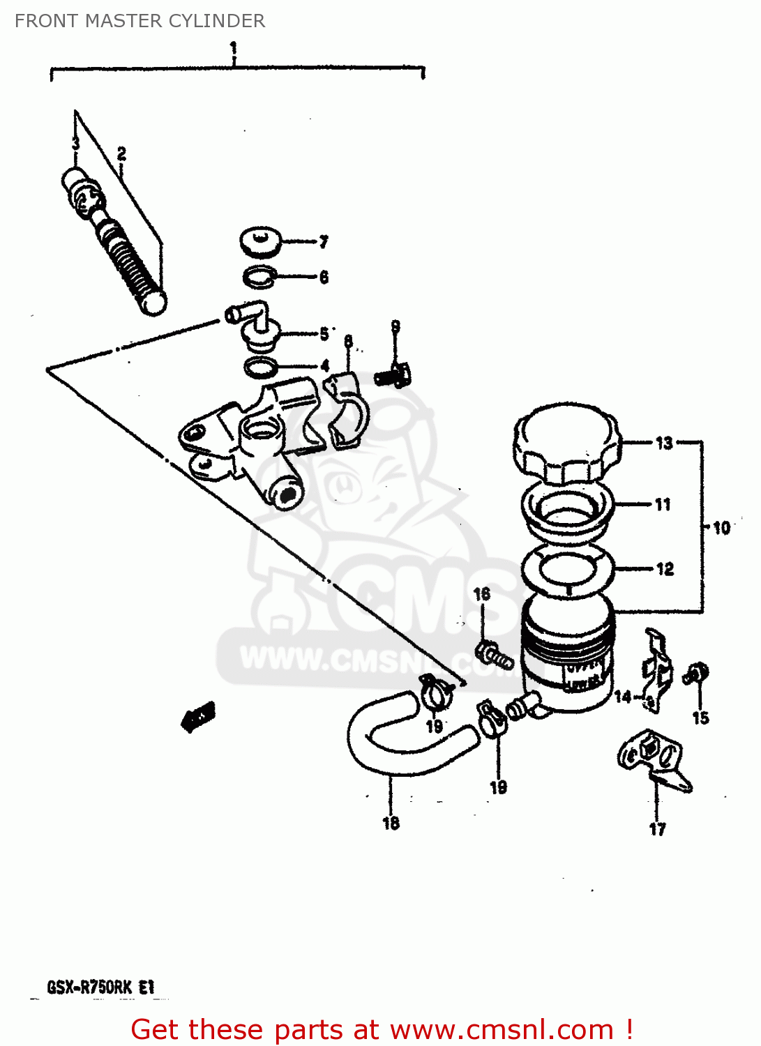 FRONT MASTER CYLINDER GSXR750R 1989 (K) (E01 E02 E04 E22)