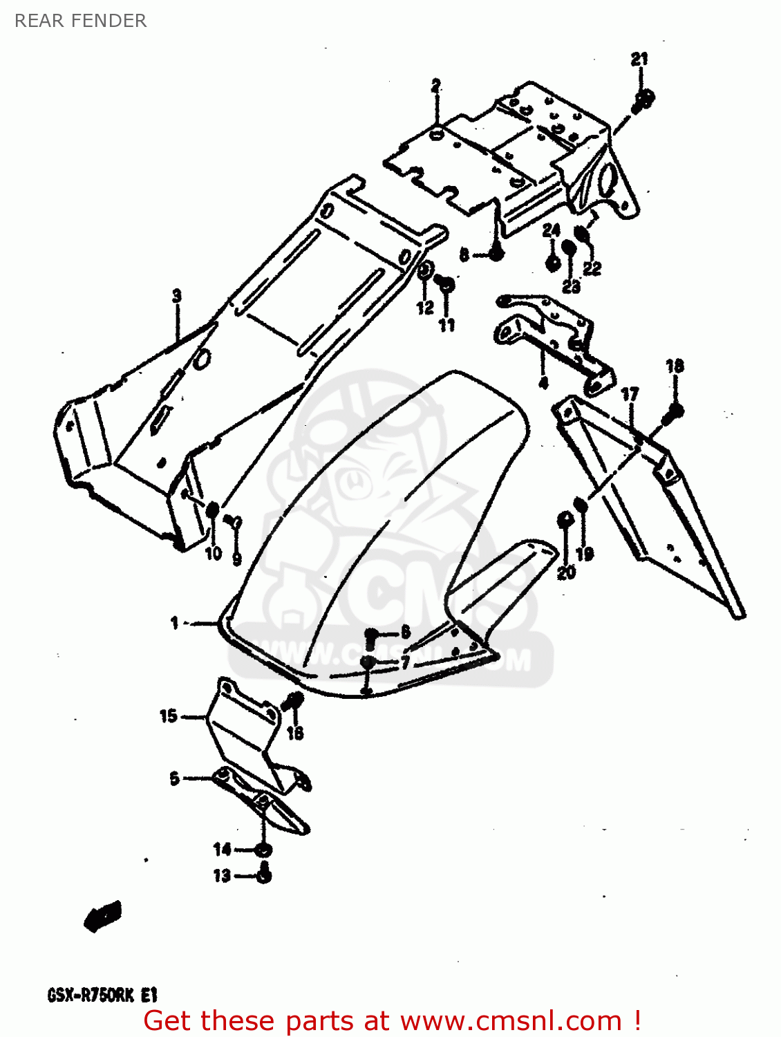 REAR FENDER GSXR750R 1989 (K) (E01 E02 E04 E22)