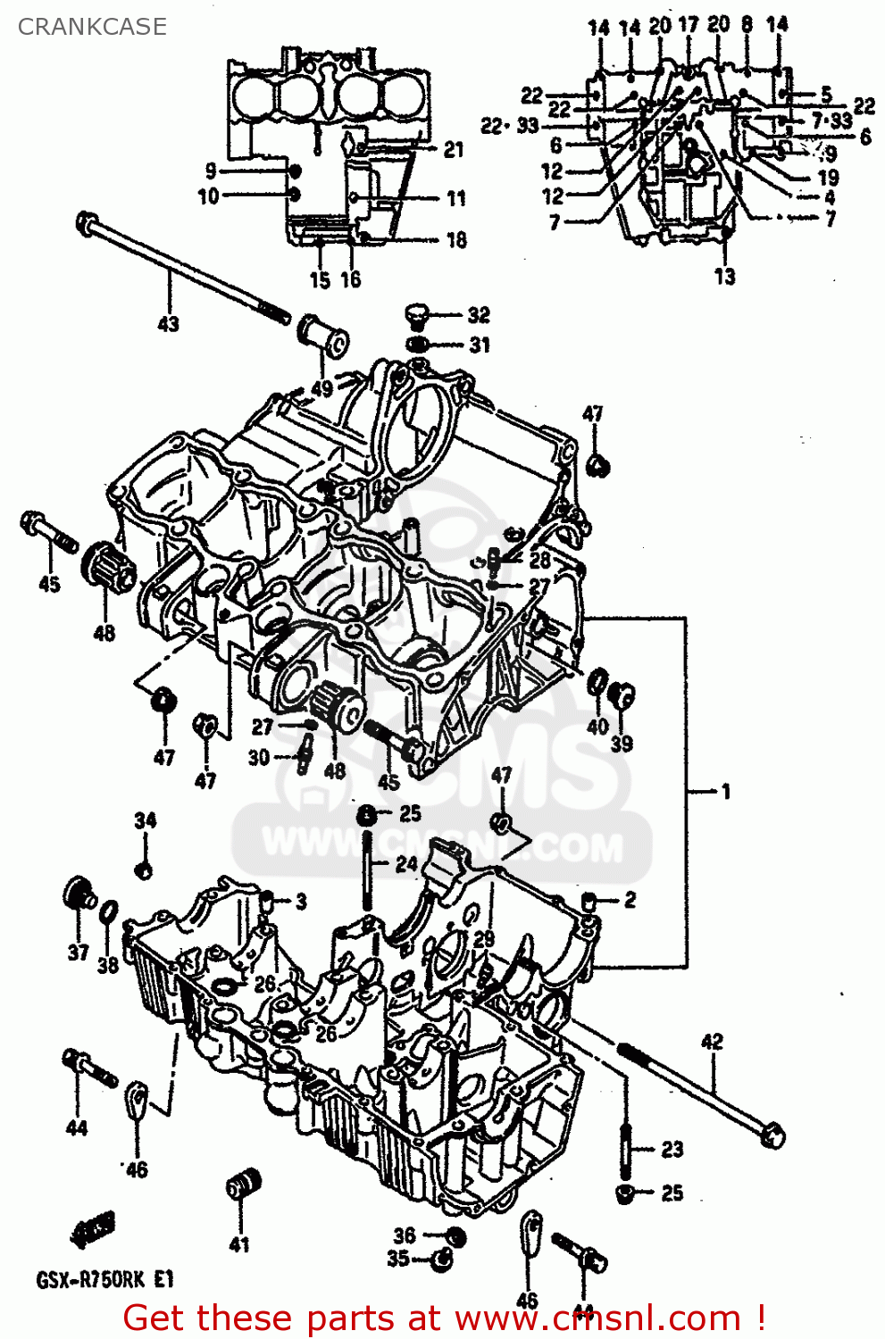 CRANKCASE GSXR750R 1989 (K) (E01 E02 E04 E22)