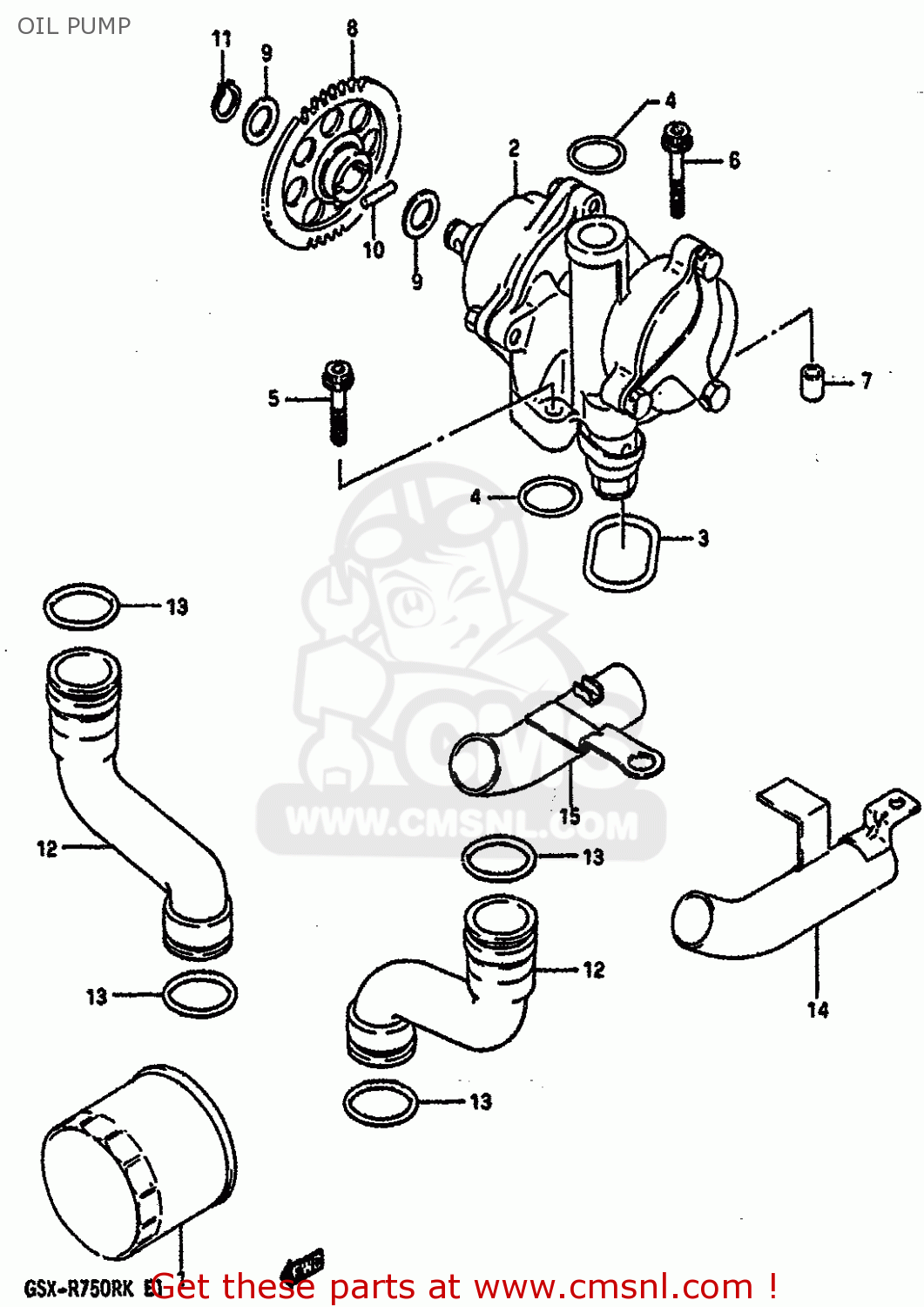 OIL PUMP GSXR750R 1989 (K) (E01 E02 E04 E22)