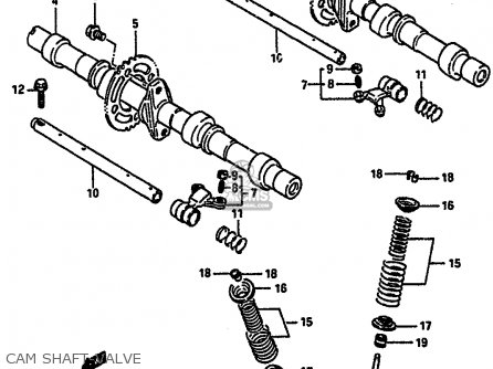 CAM SHAFT-VALVE - GSXR750R 1989 (K) (E01 E02 E04 E22)