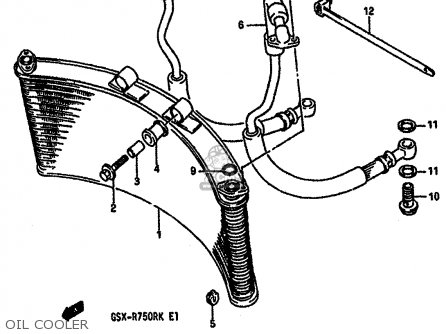 OIL COOLER - GSXR750R 1989 (K) (E01 E02 E04 E22)