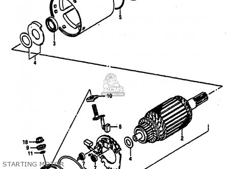 STARTING MOTOR - GSXR750R 1989 (K) (E01 E02 E04 E22)