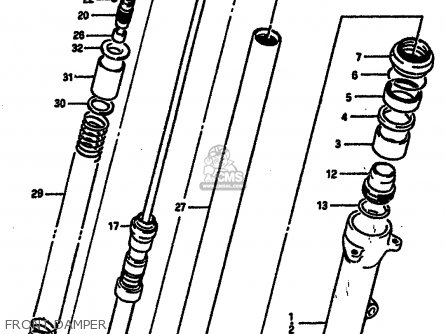 FRONT DAMPER - GSXR750R 1989 (K) (E01 E02 E04 E22)