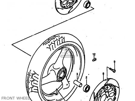 FRONT WHEEL - GSXR750R 1989 (K) (E01 E02 E04 E22)