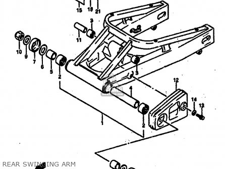 REAR SWINGING ARM - GSXR750R 1989 (K) (E01 E02 E04 E22)