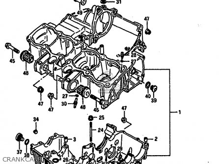 CRANKCASE - GSXR750R 1989 (K) (E01 E02 E04 E22)